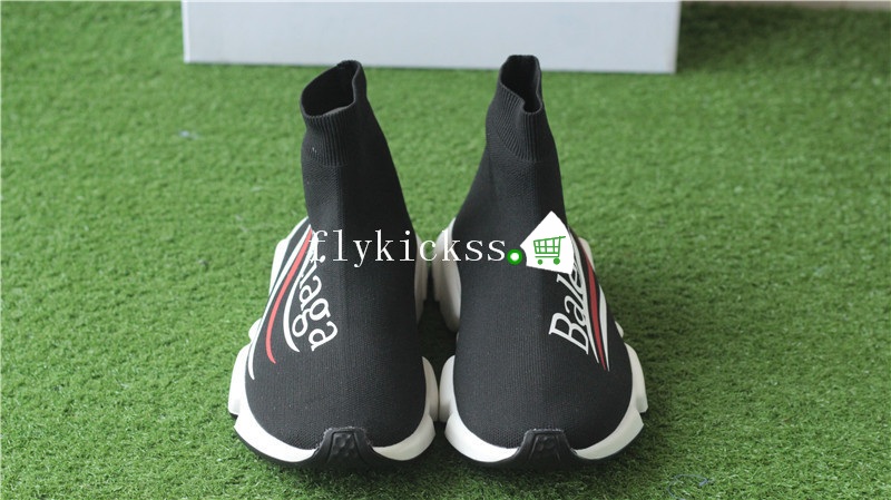 Balenciaga Pattern Speed Trainer Sock Black